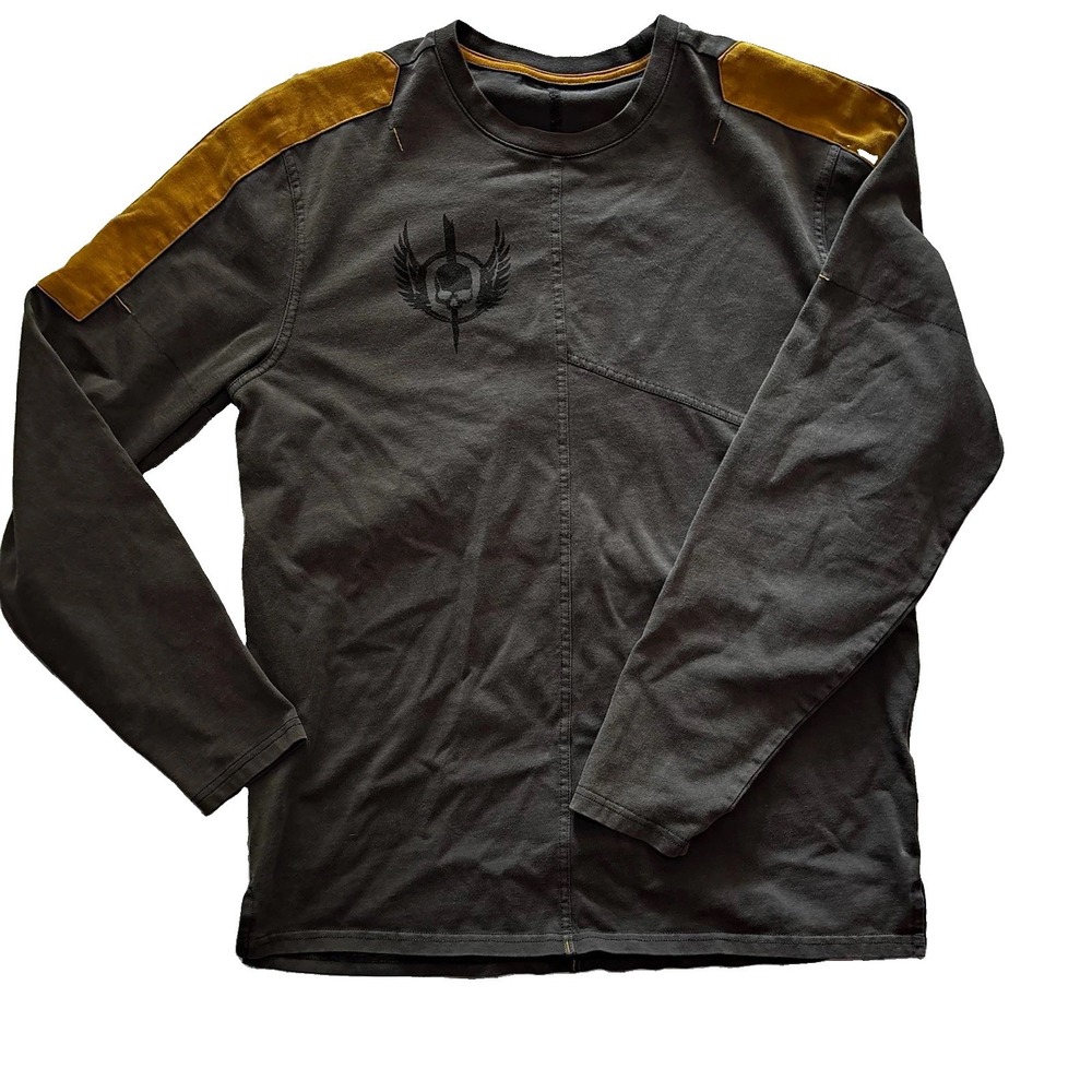 Vintage Harley-Davidson Mens Pullover Sweatshirt Grey Skull Graphic Retro Punk L